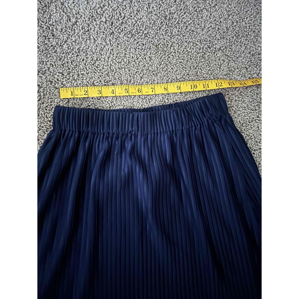Pretty Garbage Navy Blue Elasticated Waistband Pleated Skirt Size Medium (NWT) - Picture 4 of 5
